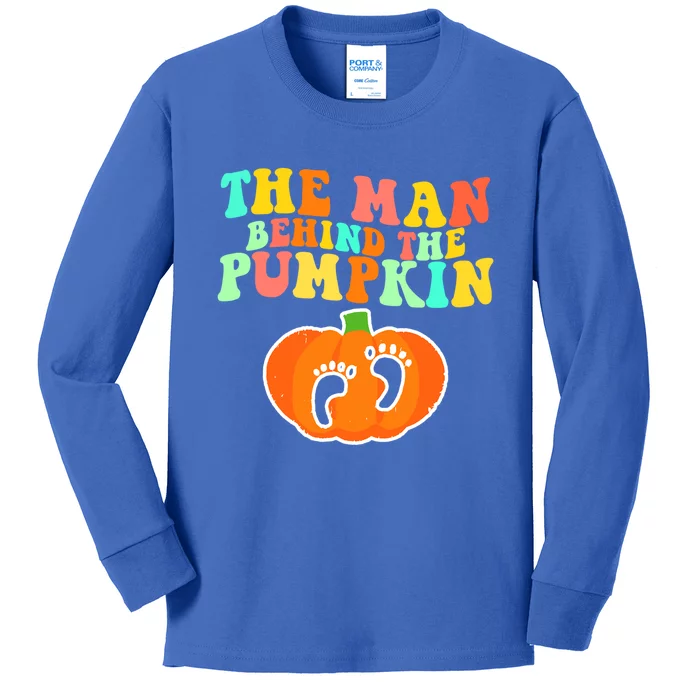 The Behind The Pumpkin Dad Soon Halloween Pregnancy Meaningful Gift Kids Long Sleeve Shirt