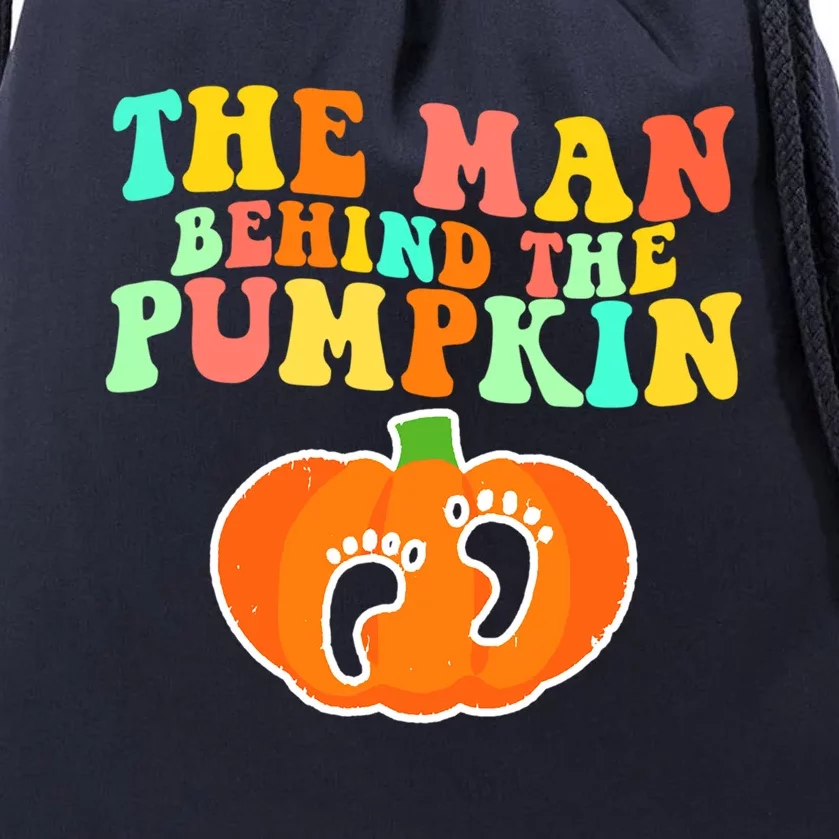 The Behind The Pumpkin Dad Soon Halloween Pregnancy Meaningful Gift Drawstring Bag