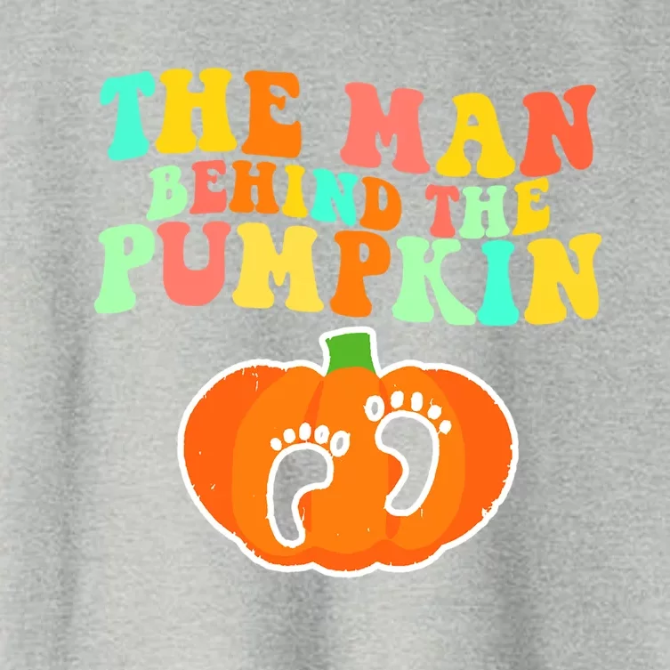 The Behind The Pumpkin Dad Soon Halloween Pregnancy Meaningful Gift Women's Crop Top Tee