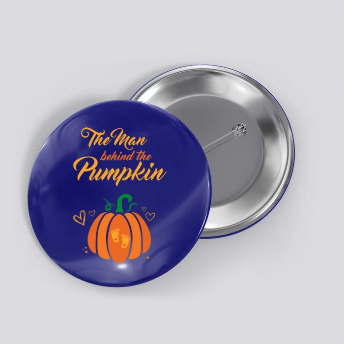 The Behind The Pumpkin Maternity Pregnancy Dad Halloween Gift Button