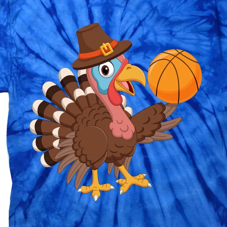 Thanksgiving Basketball Turkey Funny Gift Thanksgiving Basketballer Gift Tie-Dye T-Shirt