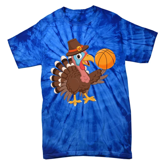 Thanksgiving Basketball Turkey Funny Gift Thanksgiving Basketballer Gift Tie-Dye T-Shirt