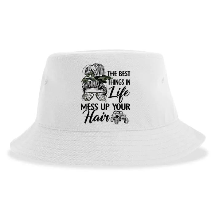 The Best Things In Life Mess Up Your Hair UTV SXS Funny Sustainable Bucket Hat