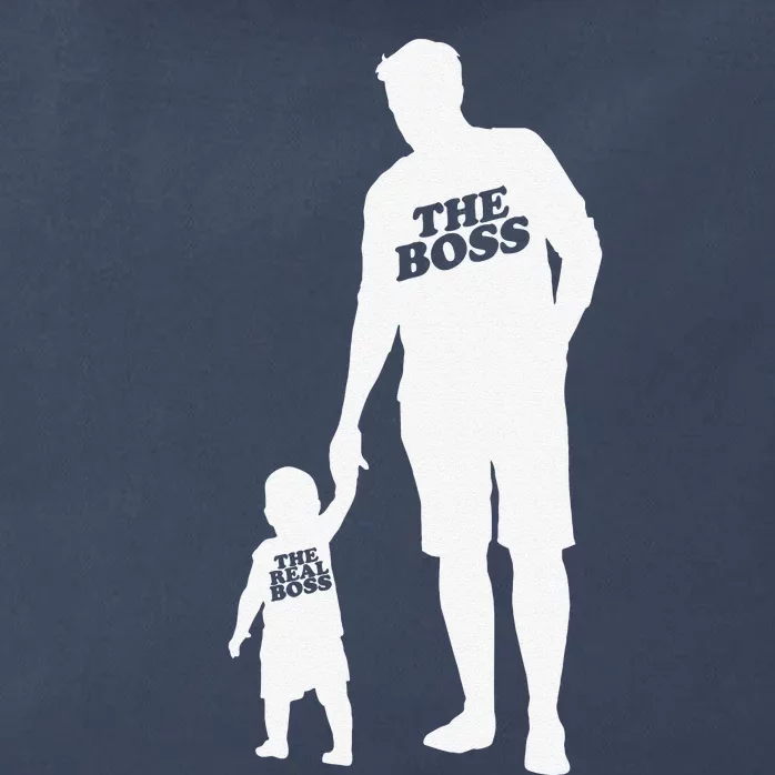 The Boss The Real Boss Father Son Partner Look Fathers Day Zip Tote Bag