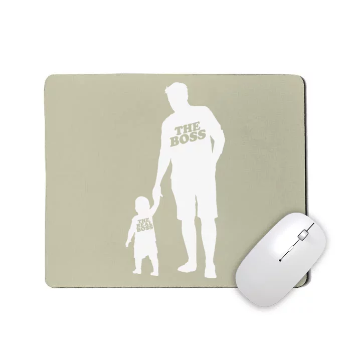 The Boss The Real Boss Father Son Partner Look Fathers Day Mousepad