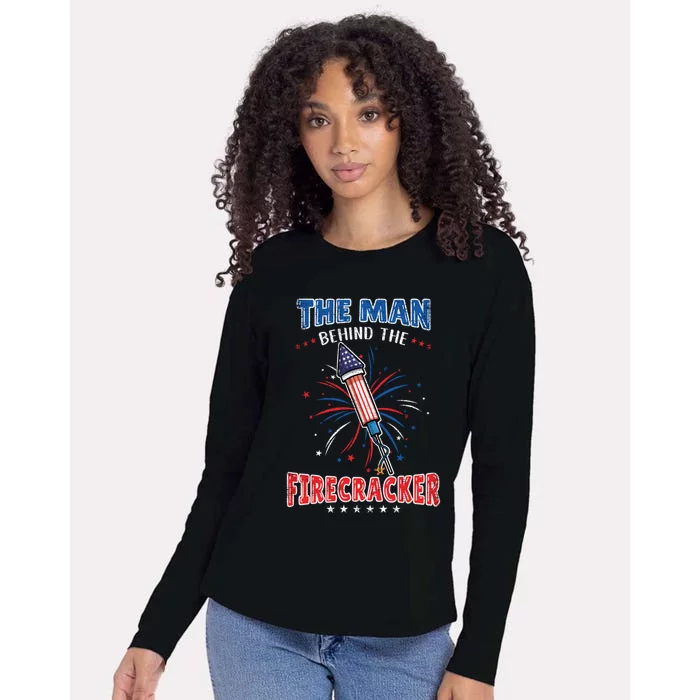 The Behind The Firecracker 4th Of July Gender Reveal Gift Womens Cotton Relaxed Long Sleeve T-Shirt