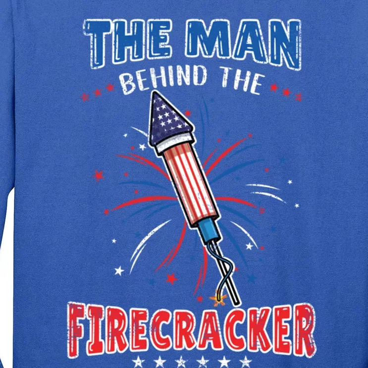 The Behind The Firecracker 4th Of July Gender Reveal Gift Tall Long Sleeve T-Shirt