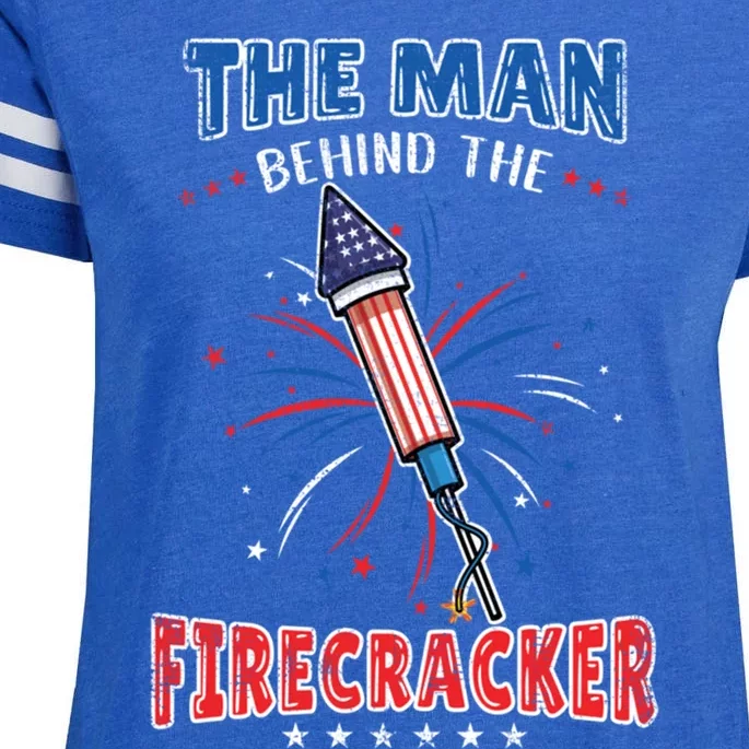 The Behind The Firecracker 4th Of July Gender Reveal Gift Enza Ladies Jersey Football T-Shirt