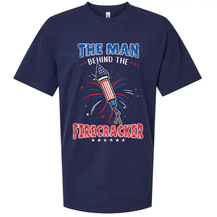 The Behind The Firecracker 4th Of July Gender Reveal Gift Sueded Cloud Jersey T-Shirt