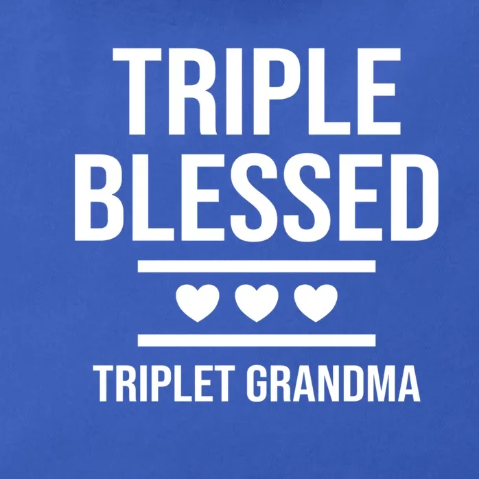 Triple Blessed Triplet Grandma Grand Funny Grandmother Gift Zip Tote Bag