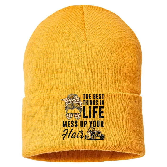 The Best Things In Life Mess Up Your Hair UTV SXS Sustainable Knit Beanie