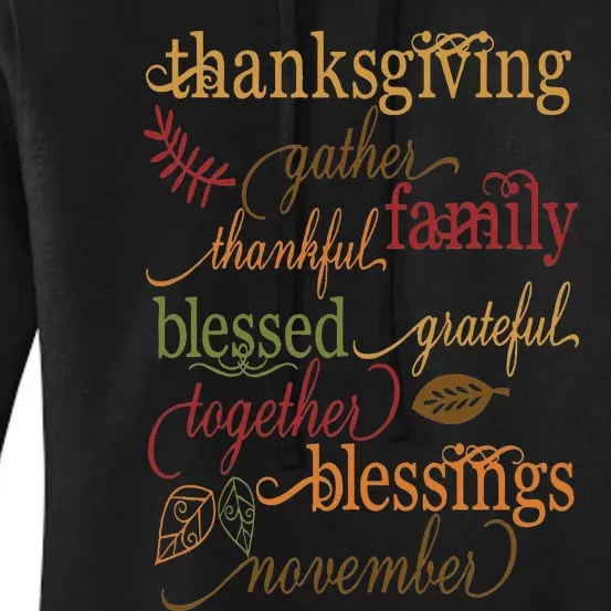 Thankful Blessings Thanksgiving Family Women's Pullover Hoodie