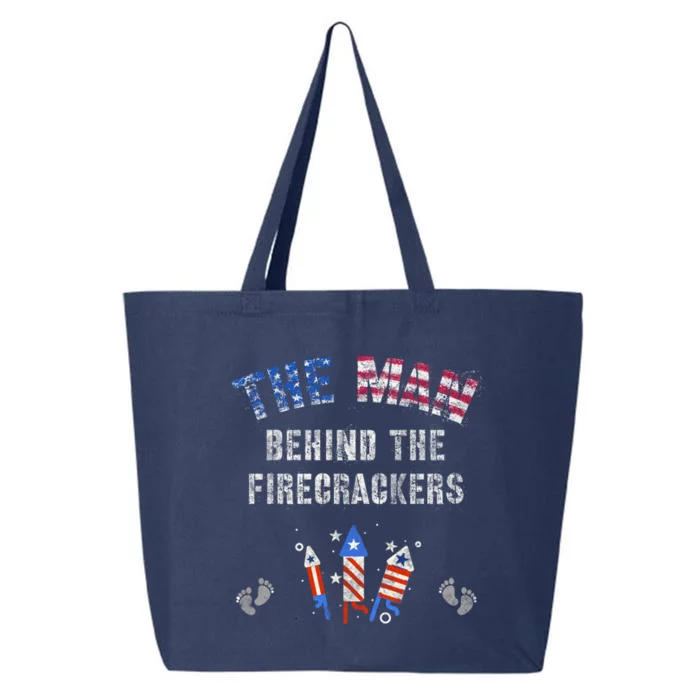 The Behind The Twins Firecrackers 4th Of July Expecting Cute Gift 25L Jumbo Tote