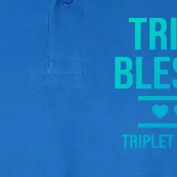 Triple Blessed Triplet Grandma Grand Funny Grandmother Gift Softstyle Adult Sport Polo