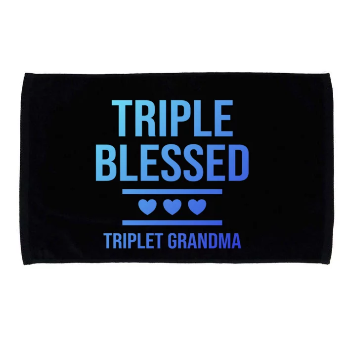 Triple Blessed Triplet Grandma Grand Funny Grandmother Gift Microfiber Hand Towel