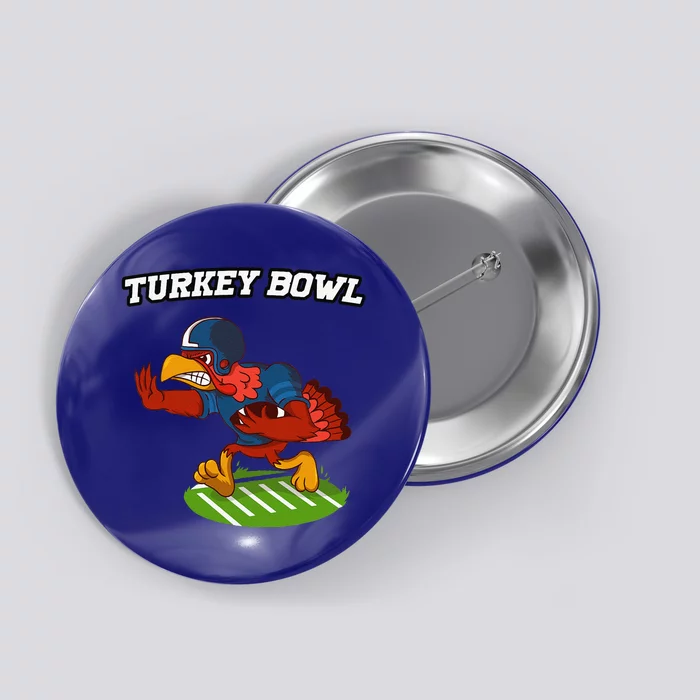 Turkey Bowl Thanksgiving Football Pilgrim Button