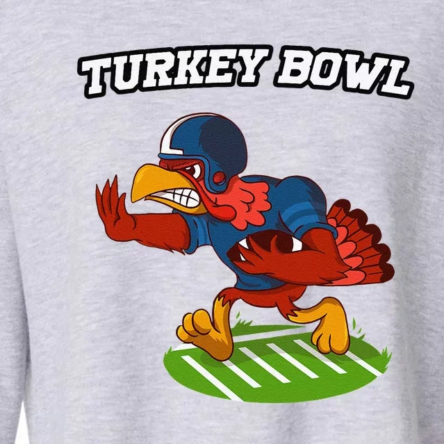 Turkey Bowl Thanksgiving Football Pilgrim Cropped Pullover Crew