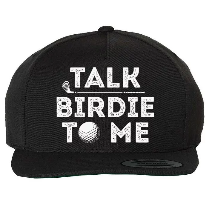 Talk Birdie To Me vintage Golf Player Wool Snapback Cap