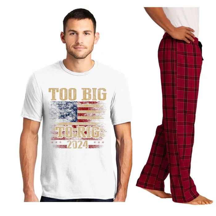 Too Big To Rig 2024 Funny Usa Flag Pajama Set