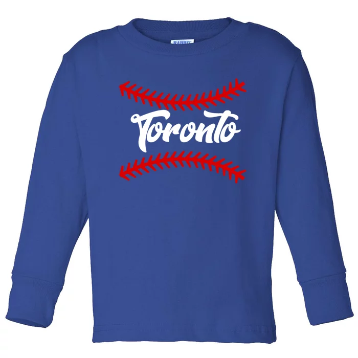 Toronto Baseball Team Fan Cute Gift Toddler Long Sleeve Shirt