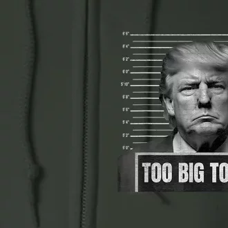 Too Big To Rig Trump Mugshot Trump 2024 Too Big To Rig Full Zip Hoodie