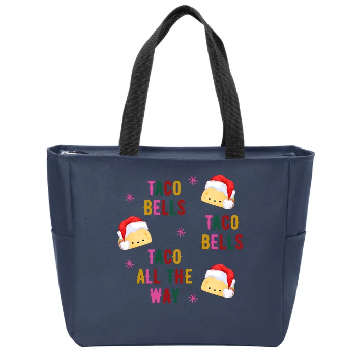 Taco Bells Taco All The Way Funny Christmas Zip Tote Bag