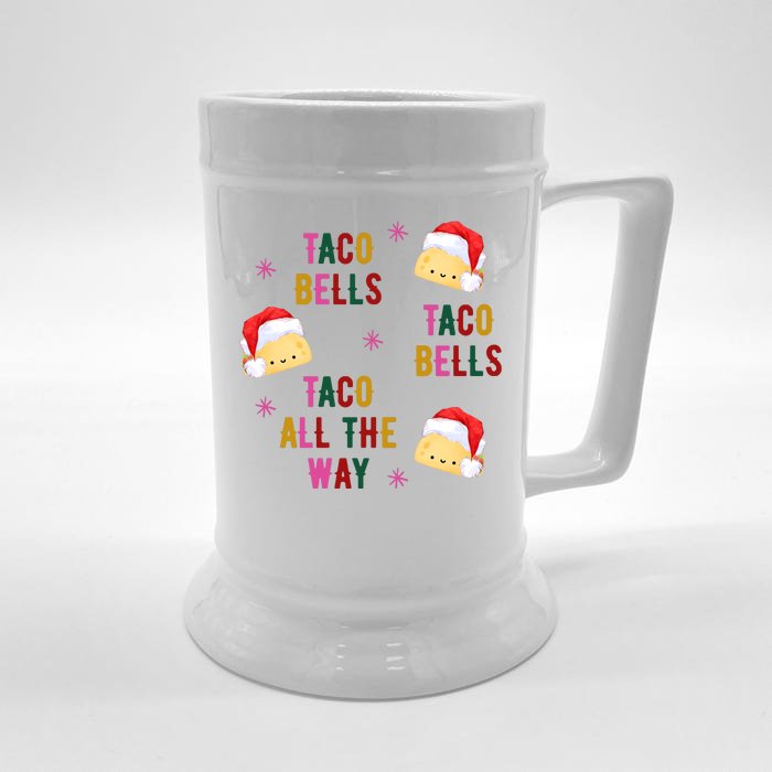 Taco Bells Taco All The Way Funny Christmas Front & Back Beer Stein