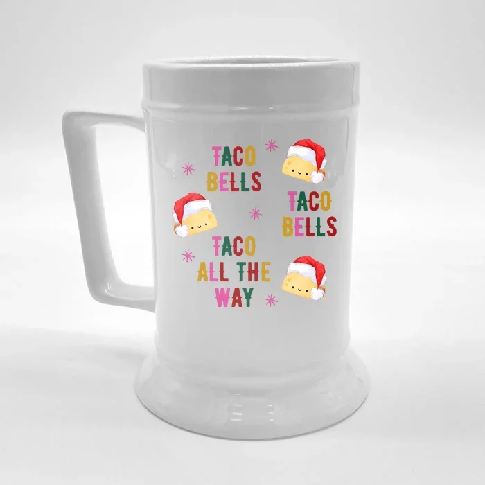 Taco Bells Taco All The Way Funny Christmas Front & Back Beer Stein