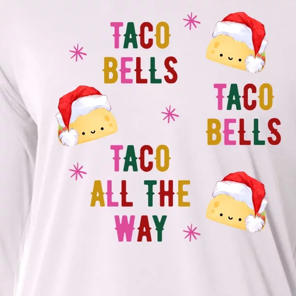 Taco Bells Taco All The Way Funny Christmas Cooling Performance Long Sleeve Crew