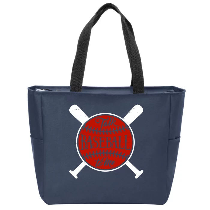 Talk Baseball To Me Zip Tote Bag