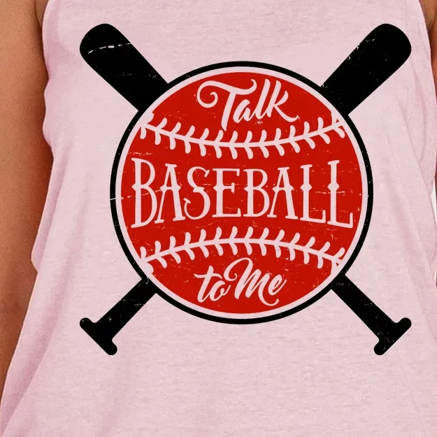 Talk Baseball To Me Women's Knotted Racerback Tank