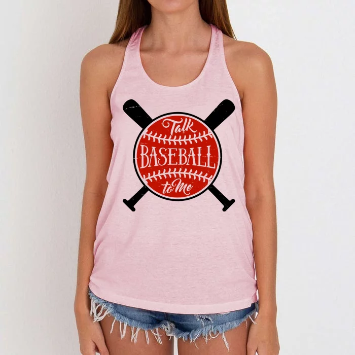 Talk Baseball To Me Women's Knotted Racerback Tank