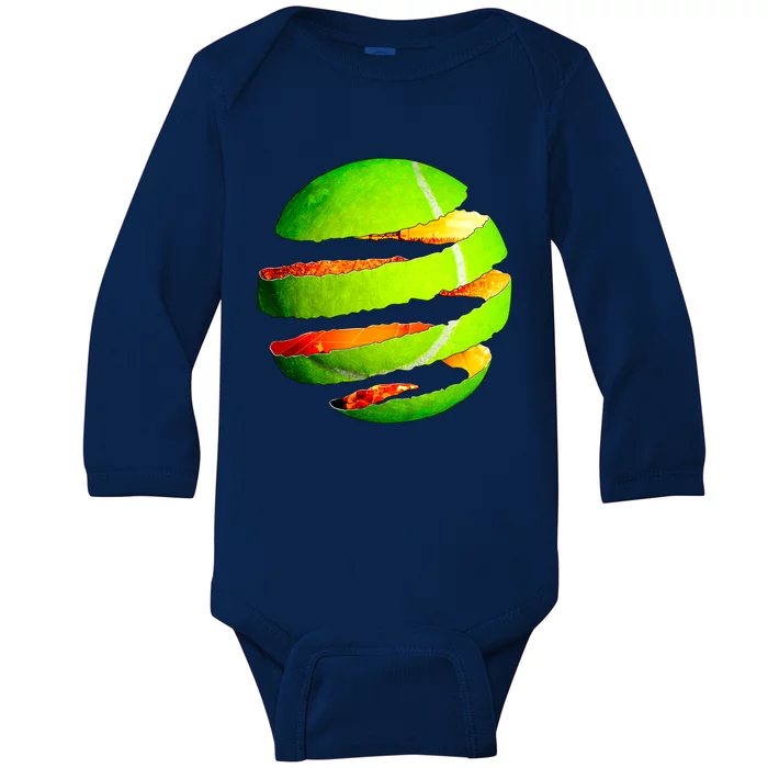 Tennis Ball Tear Baby Long Sleeve Bodysuit