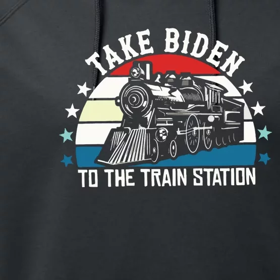 Take Biden To The Train Station Yellowstone Performance Fleece Hoodie