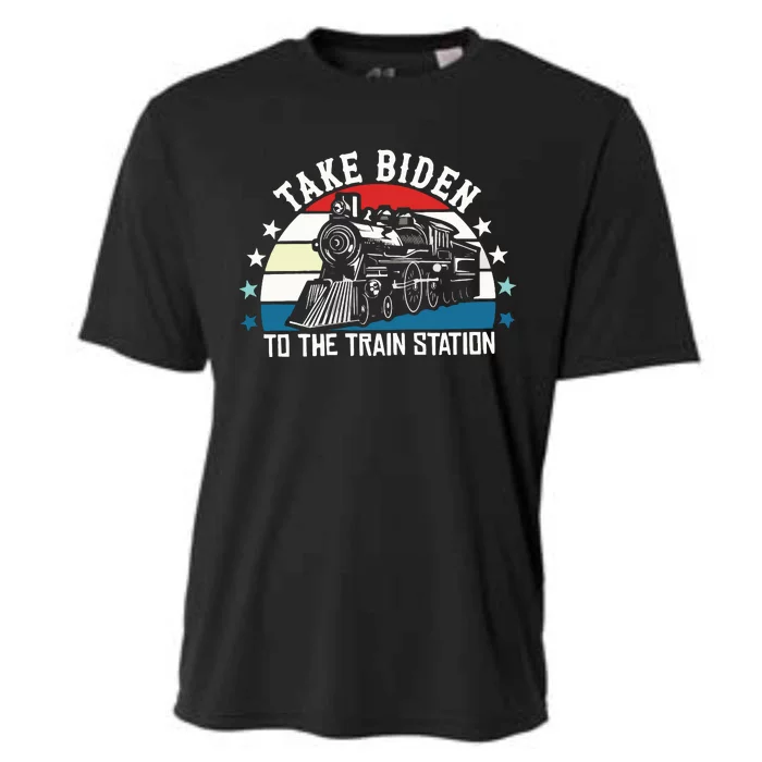 Take Biden To The Train Station Yellowstone Cooling Performance Crew T-Shirt