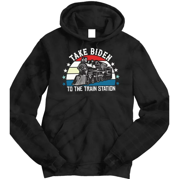 Take Biden To The Train Station Yellowstone Tie Dye Hoodie