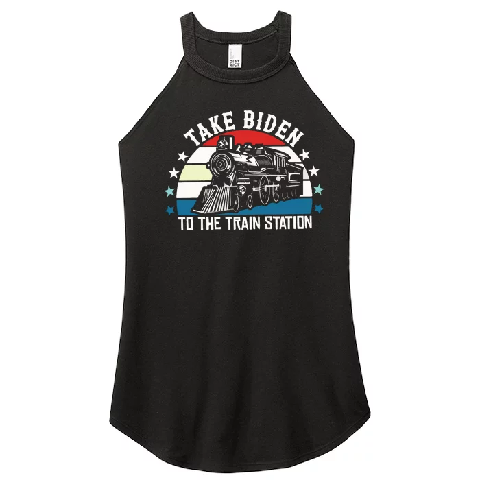 Take Biden To The Train Station Yellowstone Women’s Perfect Tri Rocker Tank