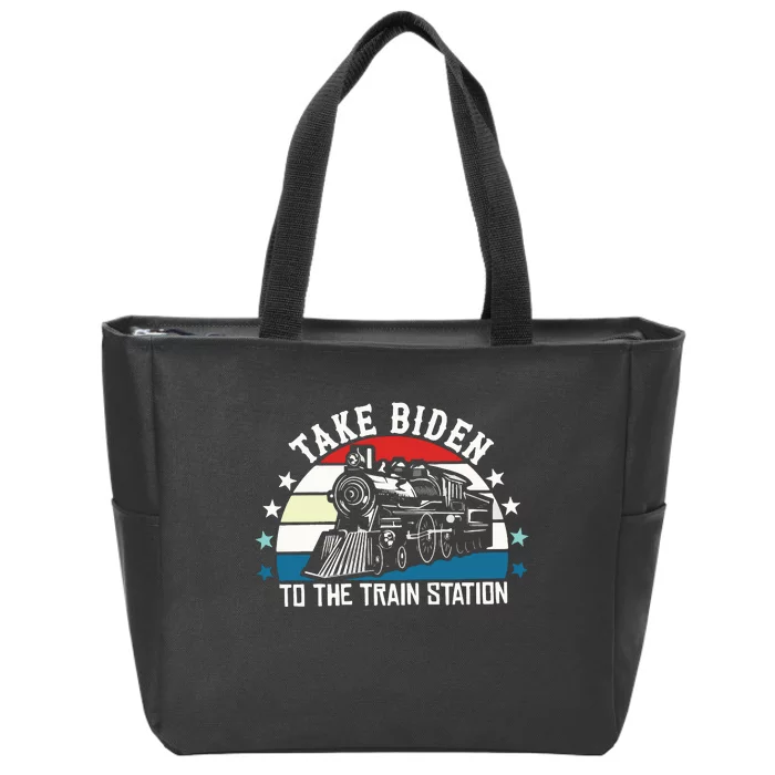 Take Biden To The Train Station Yellowstone Zip Tote Bag