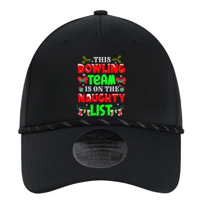 This Bowling Team On Naughty List Cute Christmas Elf Funny Gift Performance The Dyno Cap