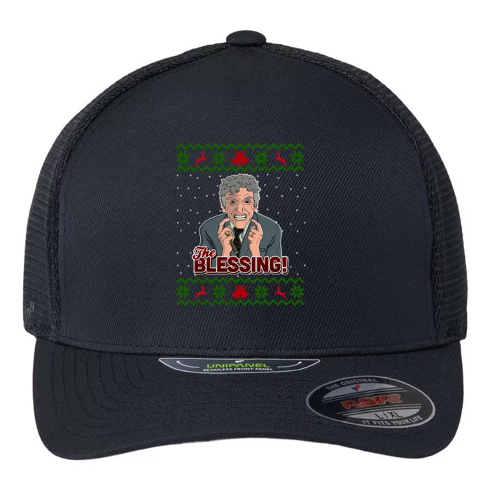 The Blessing Ugly Christmas Sweater Family Christmas Flexfit Unipanel Trucker Cap