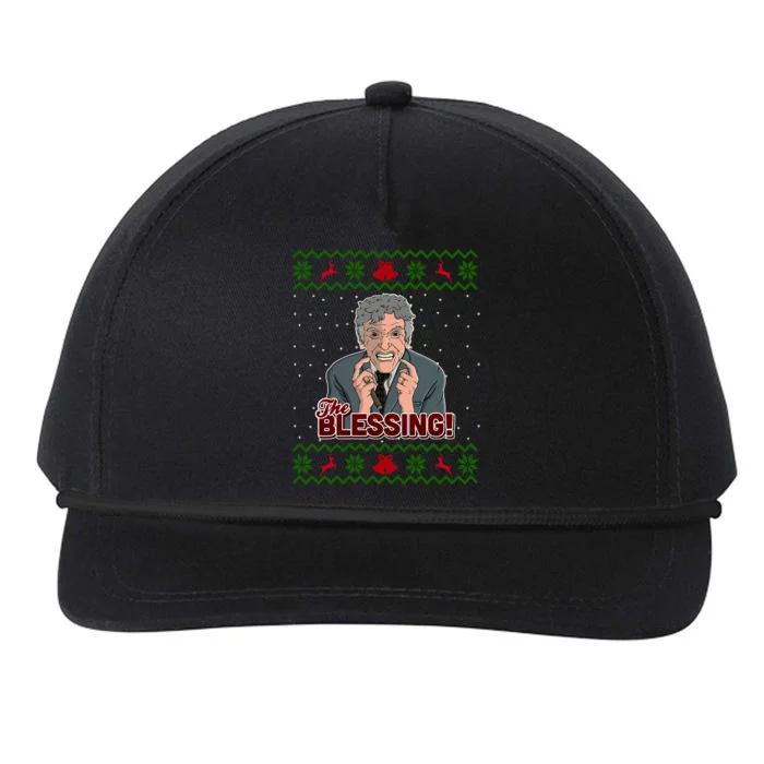 The Blessing Ugly Christmas Sweater Family Christmas Snapback Five-Panel Rope Hat