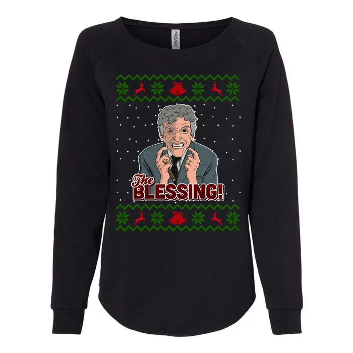 The Blessing Ugly Christmas Sweater Family Christmas Womens California Wash Sweatshirt