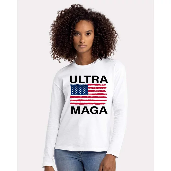 Trump Buff Ultra MAGA Womens Cotton Relaxed Long Sleeve T-Shirt