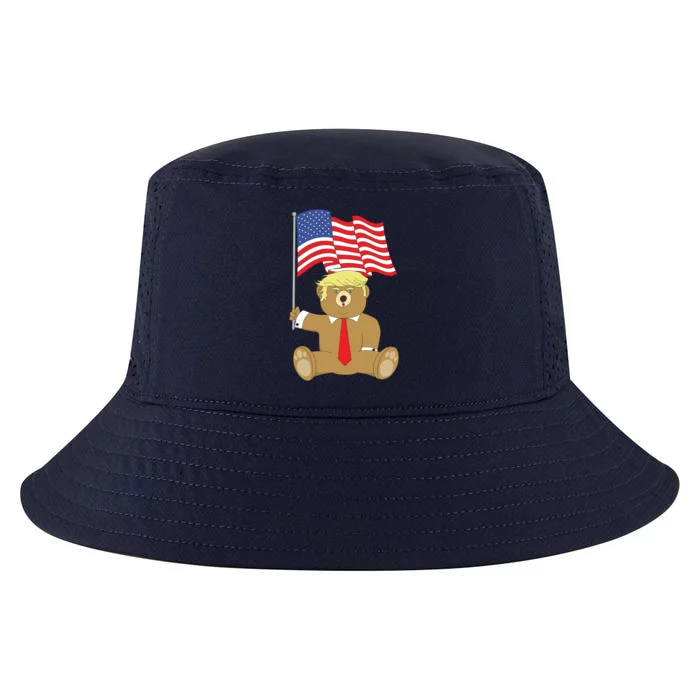 Trump Bear Usa Flag Patriot Funny Red Pill Election Gift Cool Comfort Performance Bucket Hat