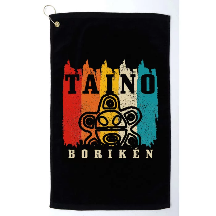 Taino Boriken Vintage Retro Sun Puerto Rico Taina Boricua Platinum Collection Golf Towel