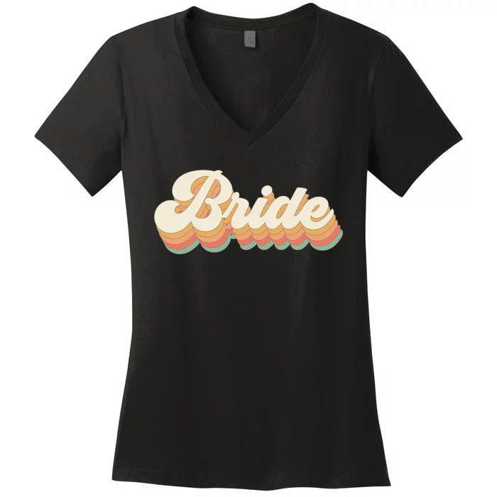 Team Bride Vintage Bachelorette Party Women's V-Neck T-Shirt