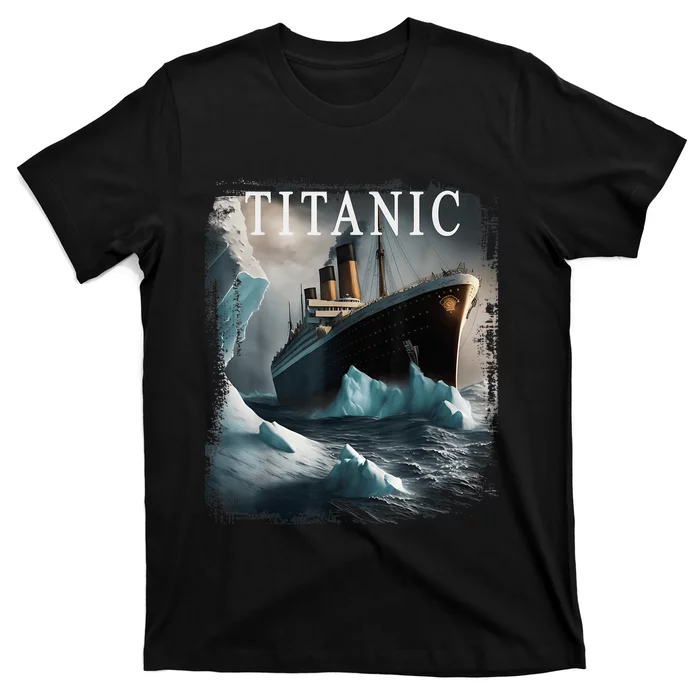 Titanic Boat Vintage Cruise Ship Sailing In 1912 Hit Iceberg T-shirt 