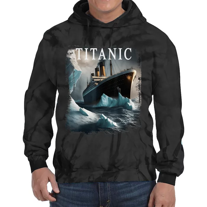 Titanic Boat Vintage Cruise Ship Sailing in 1912 hit Iceberg Tie Dye Hoodie