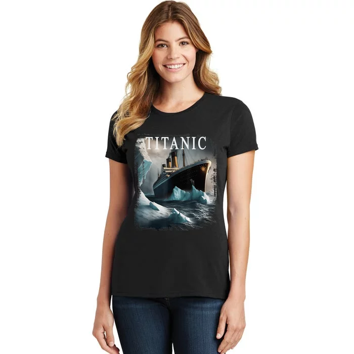 Titanic Boat Vintage Cruise Ship Sailing in 1912 hit Iceberg Women's T-Shirt