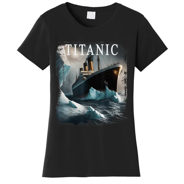 Titanic Boat Vintage Cruise Ship Sailing in 1912 hit Iceberg Women's T-Shirt